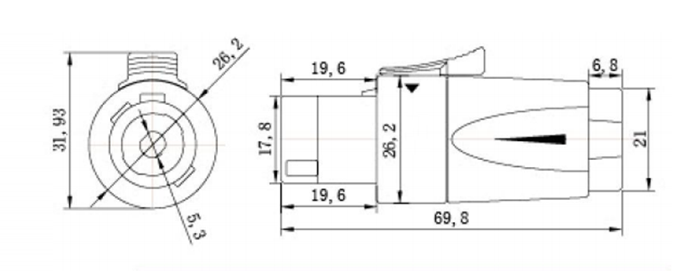 4 Pin Speaker Male Connector  (1)